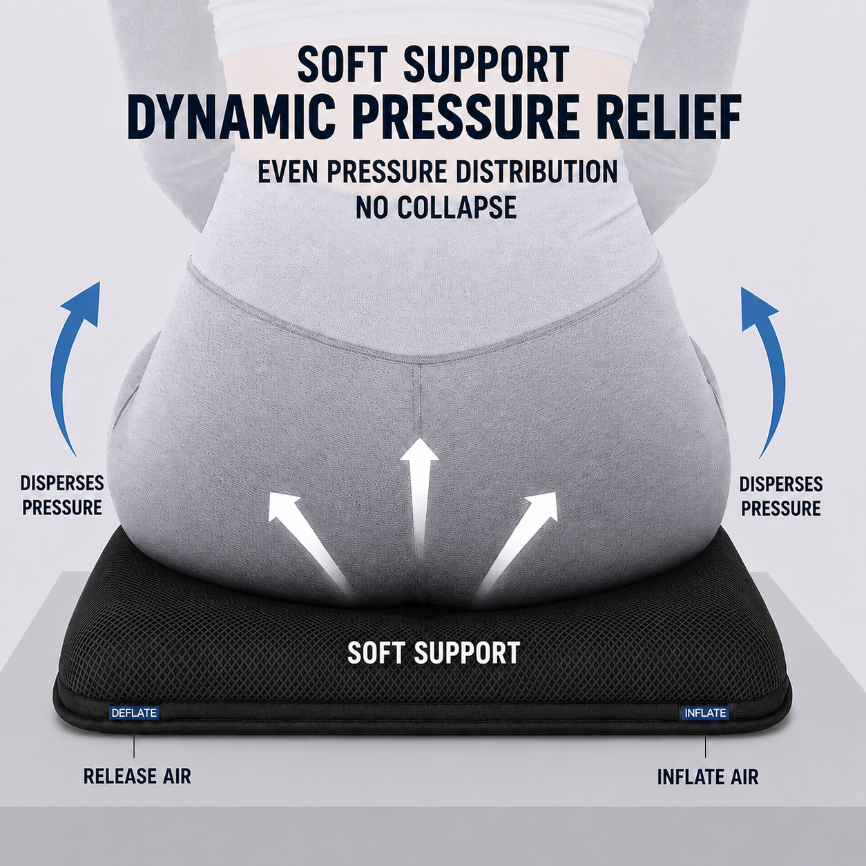AJ AIR CUSHION dynamic support and pressure distribution for long-hour sitting