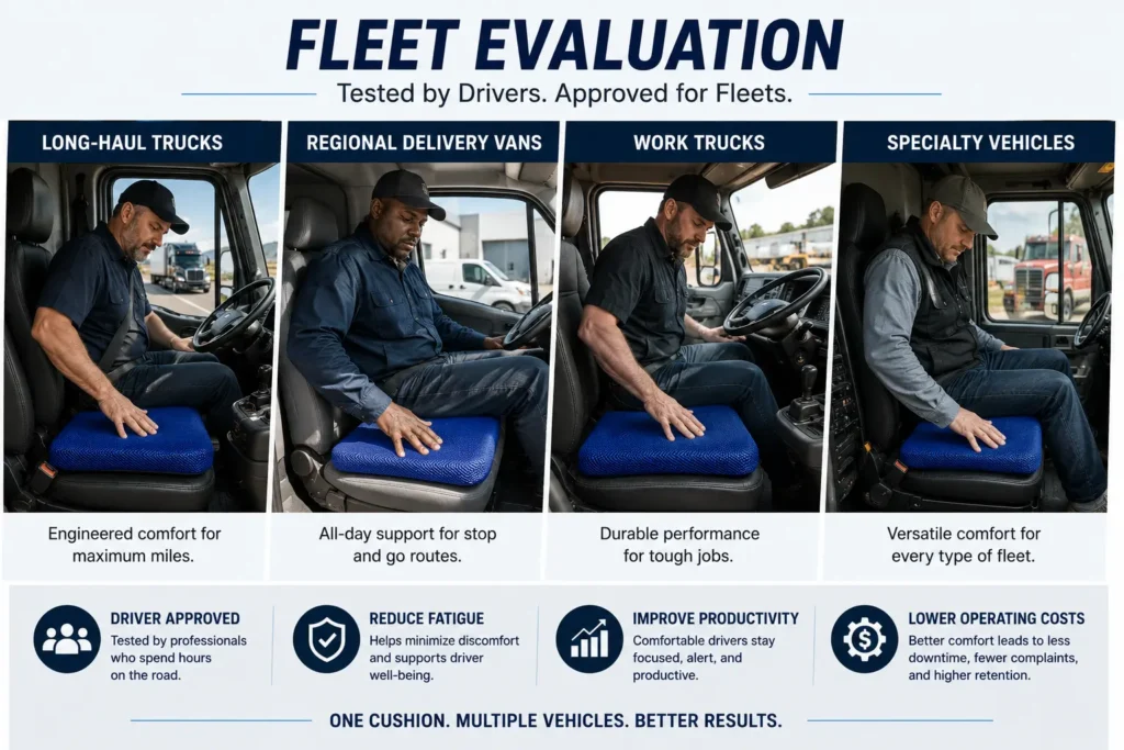 Commercial fleet air seat cushion evaluation program