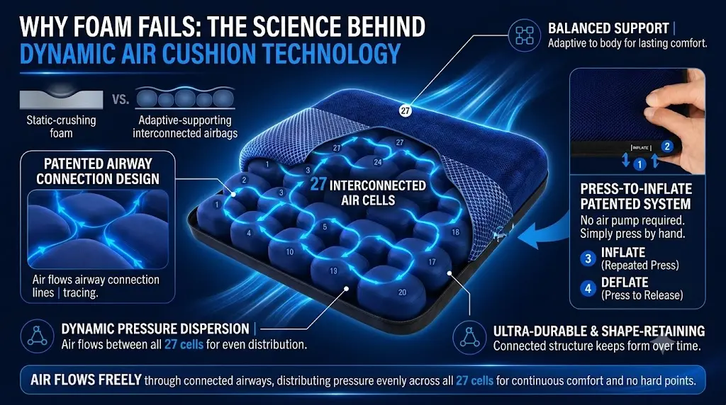 Home Why foam fails and the science behind AJ AIR CUSHION dynamic air cushion technology