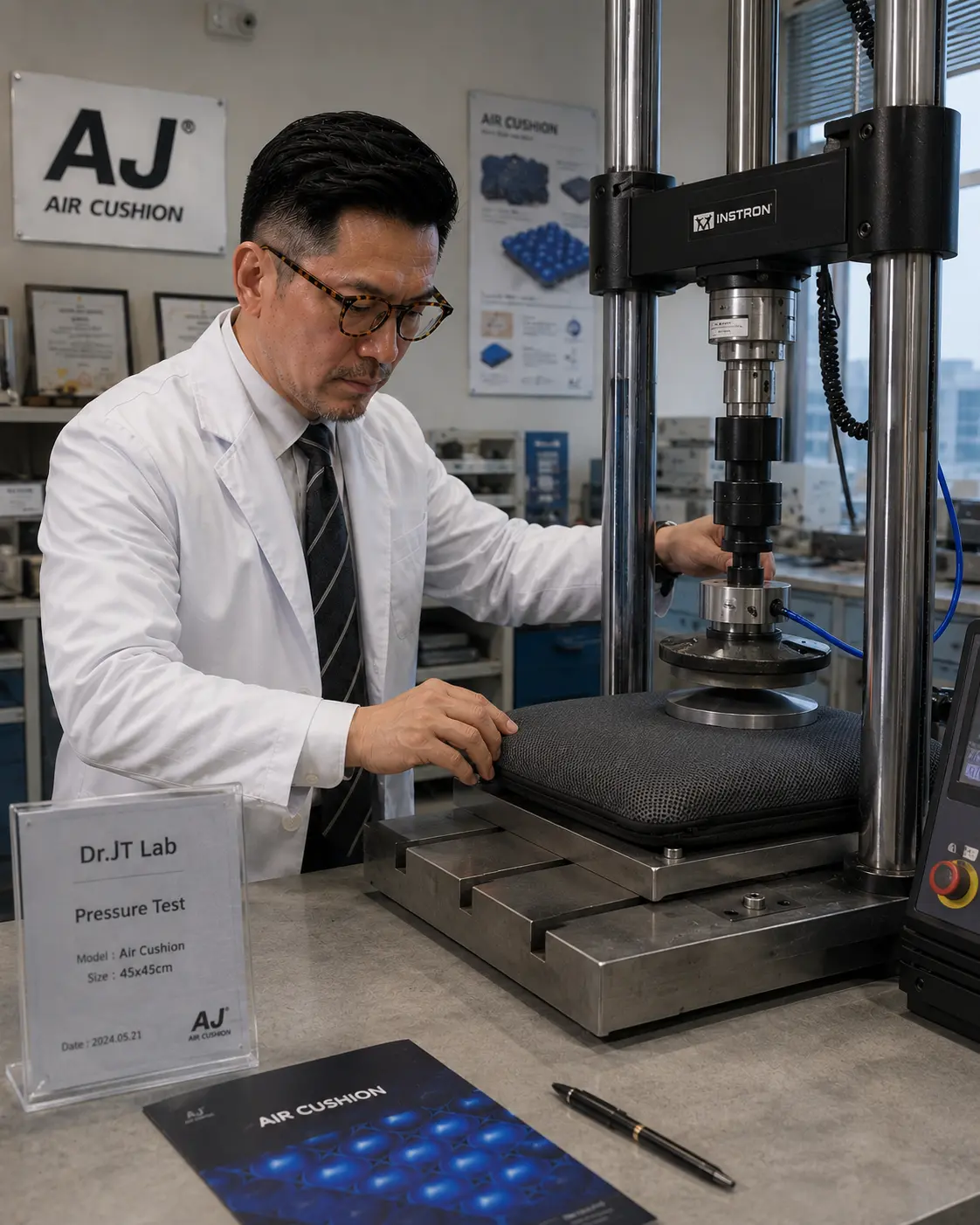 AJ AIR CUSHION laboratory pressure and durability testing